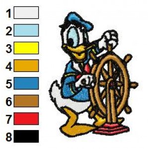Captain Donald Duck Embroidery Design